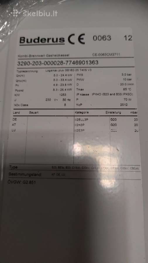 Dujinis katilas Buderus Logamax plus GB 162-25 - nuotraukos Nr. 4