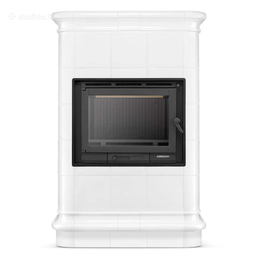 Plytelėmis dengtas židinys Roma 13kw Baltas - nuotraukos Nr. 3