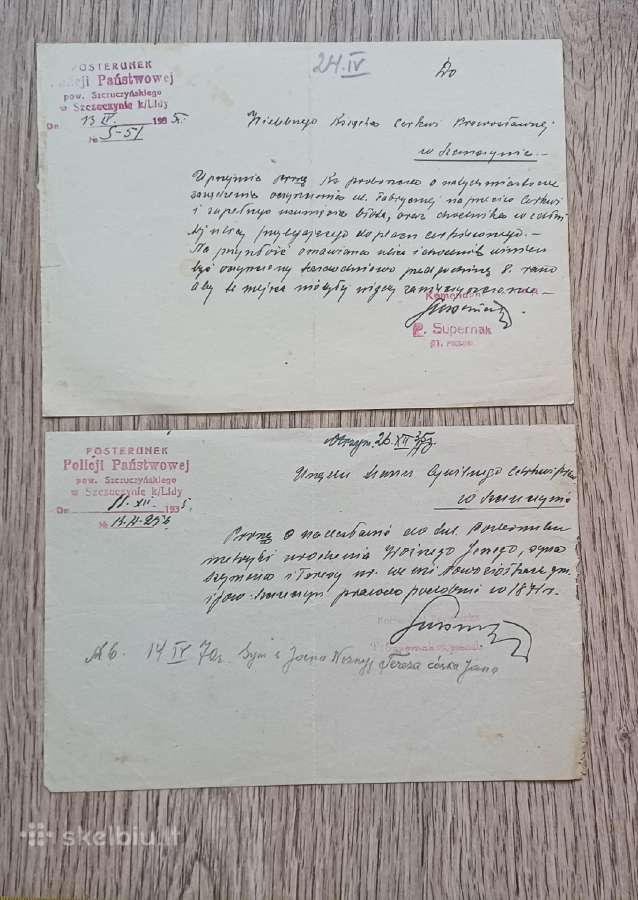Dokumentai . Policiji Panstwowej 1935