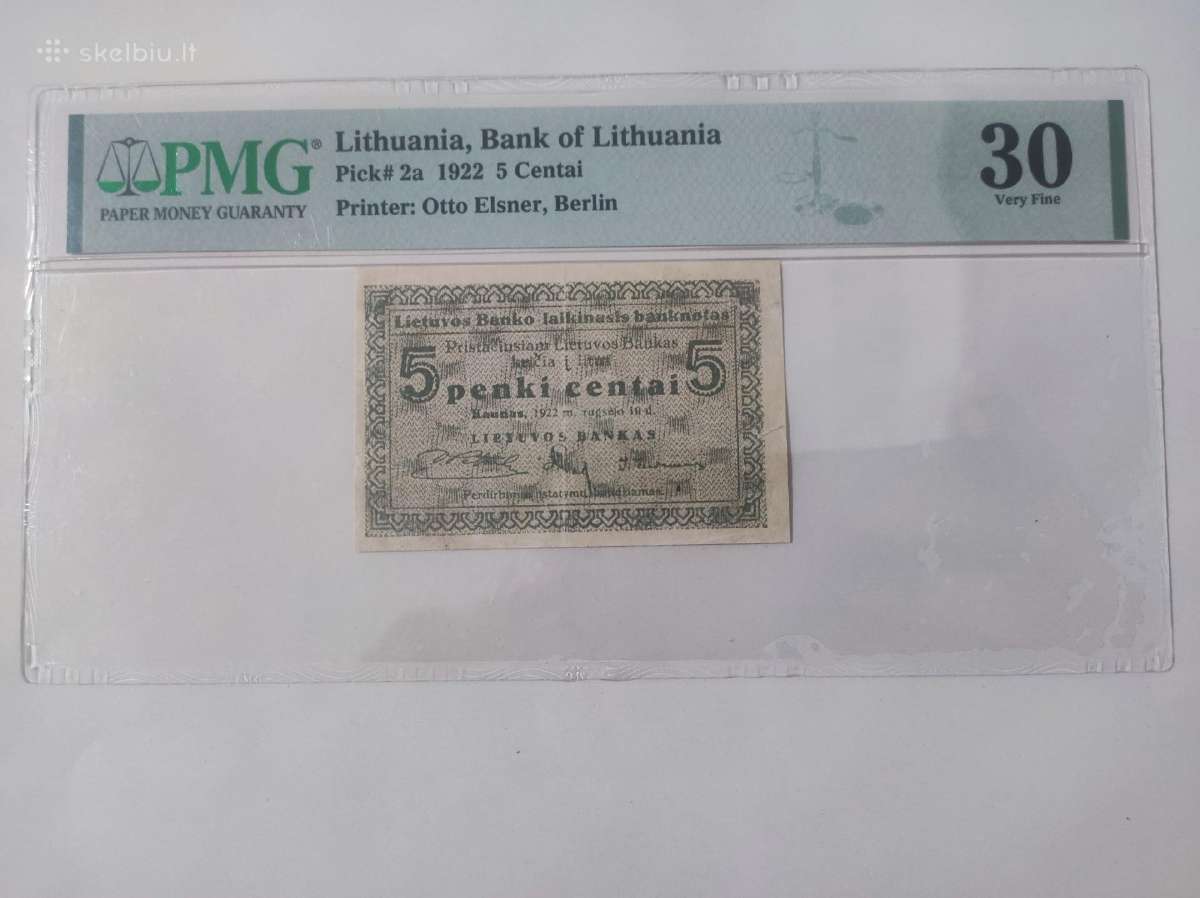 1922 m. rugsėjo 10 d. 5 centai Pmg 30