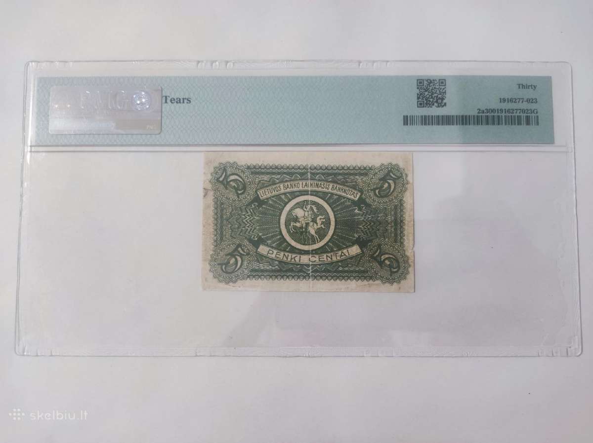 1922 m. rugsėjo 10 d. 5 centai Pmg 30 - nuotraukos Nr. 2