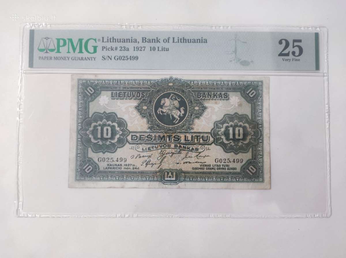1927 m. 10 litų Pmg 25 G serija - nuotraukos Nr. 3