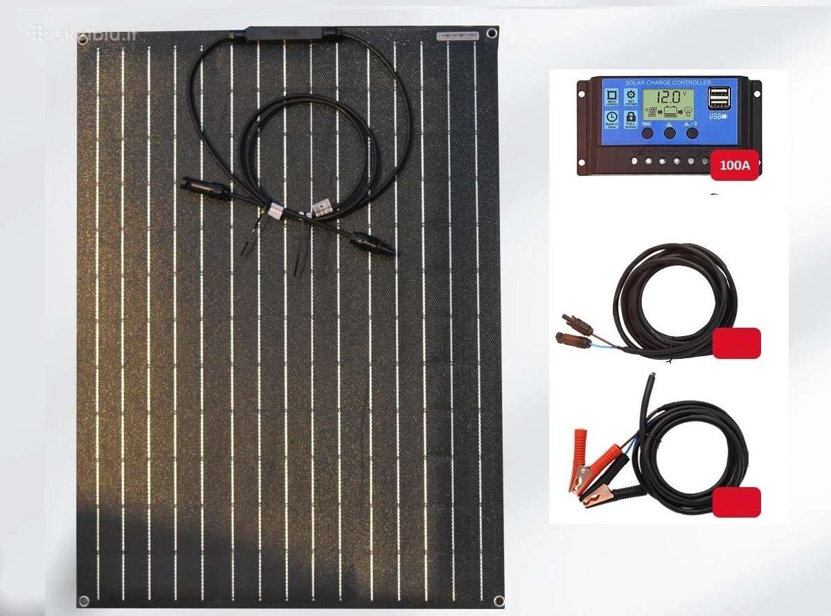 Saulės baterijos komplektas su valdikliu 60w 100a