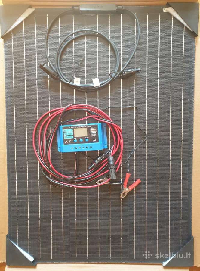 Saulės baterijos komplektas su valdikliu 60w 100a - nuotraukos Nr. 2