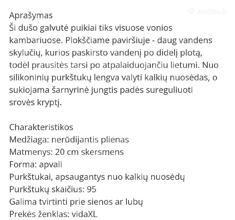 Dušo galva - nuotraukos Nr. 2