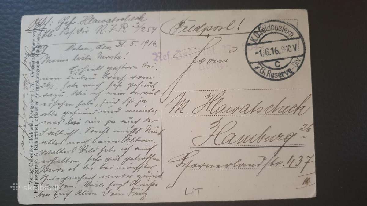 Vilnius Wilna Wilno Vilna atvirute 1916 m. - nuotraukos Nr. 2