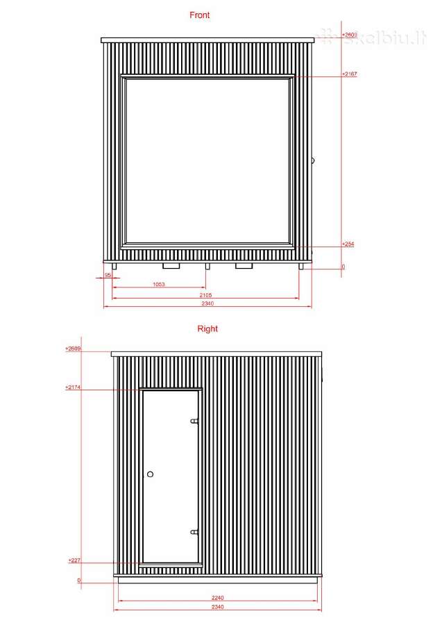 Lauko pirtis - moduline sauna Luxury 2.3x2.3m - nuotraukos Nr. 15