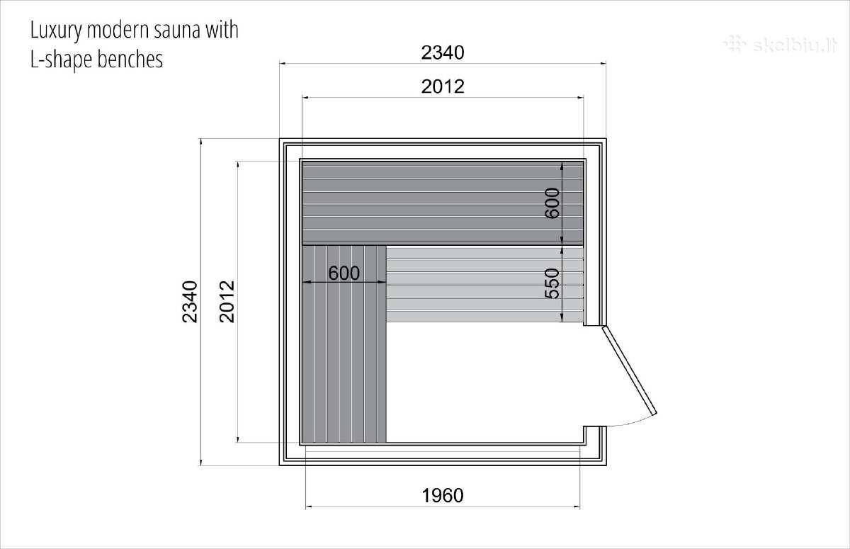 Lauko pirtis - moduline sauna Luxury 2.3x2.3m - nuotraukos Nr. 17