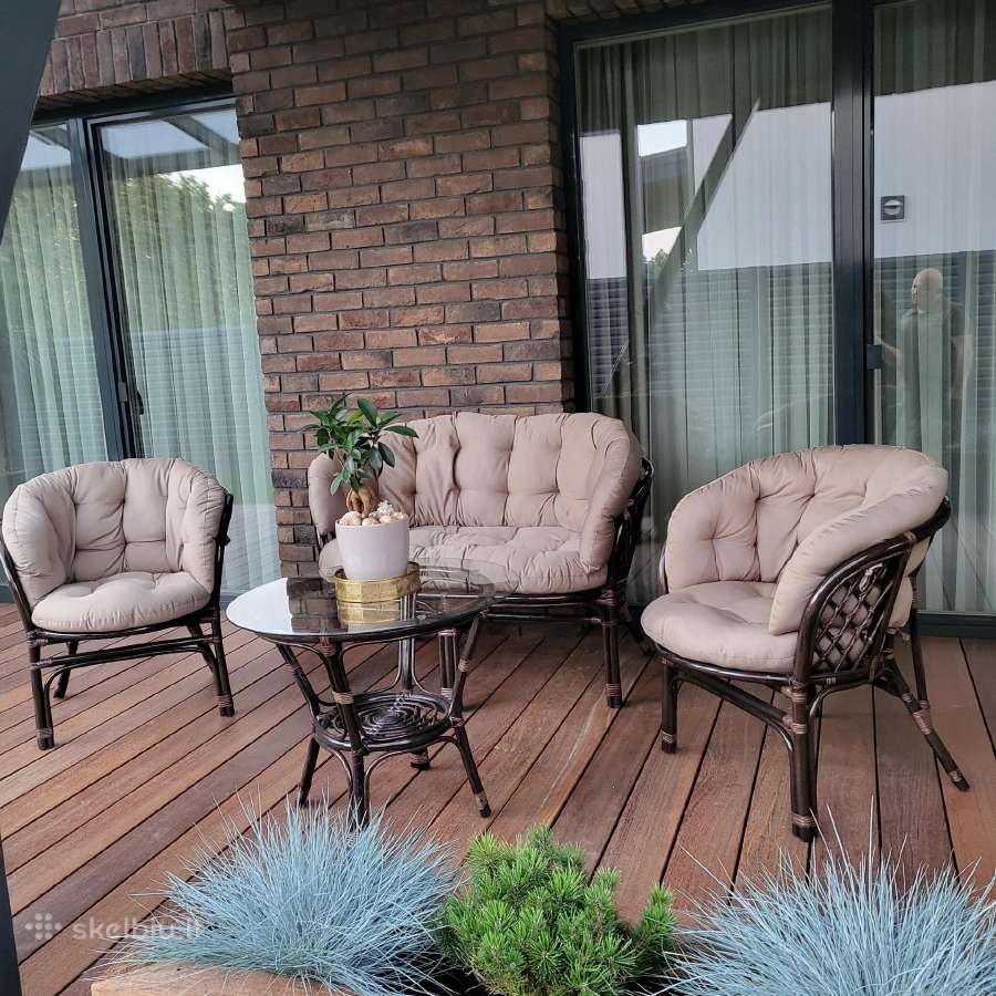 Lauko Baldai iš Natūralaus Ratano Bahama Brown - nuotraukos Nr. 2