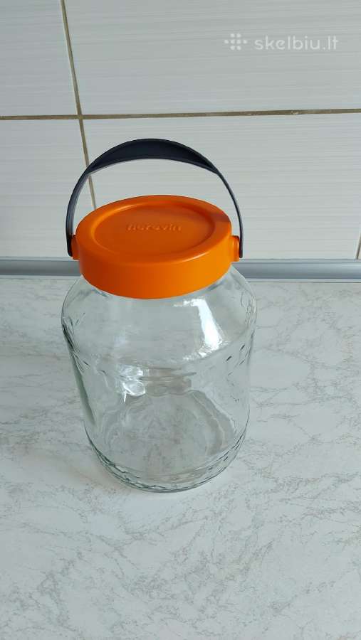 Naujas 2,5 l. stiklainis/indas