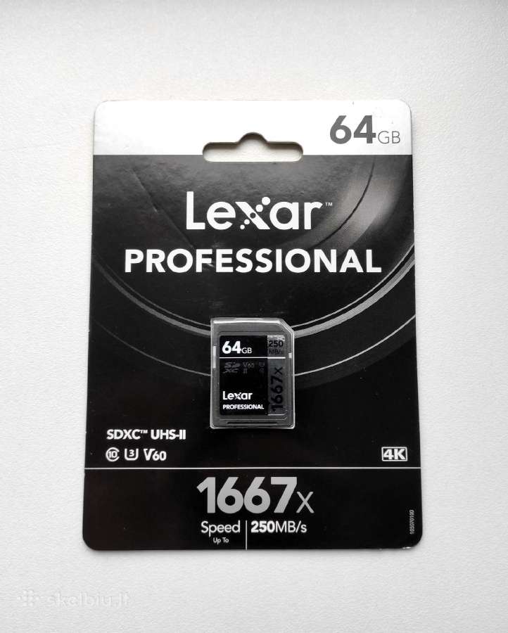 Lexar Professional atminties kortelė Sdxc 64gb