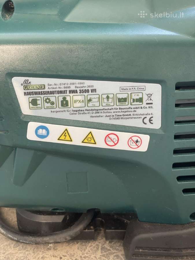 Mr. Gardener automatinis vandens siurblys Hwa 3500 - nuotraukos Nr. 4