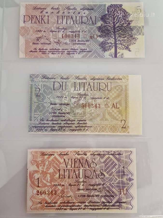 Unc Litaurai, pilnas komplektas, 9 vnt., 1991 m. - nuotraukos Nr. 3
