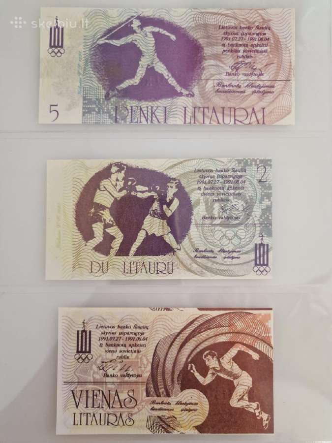 Unc Litaurai, pilnas komplektas, 9 vnt., 1991 m. - nuotraukos Nr. 4
