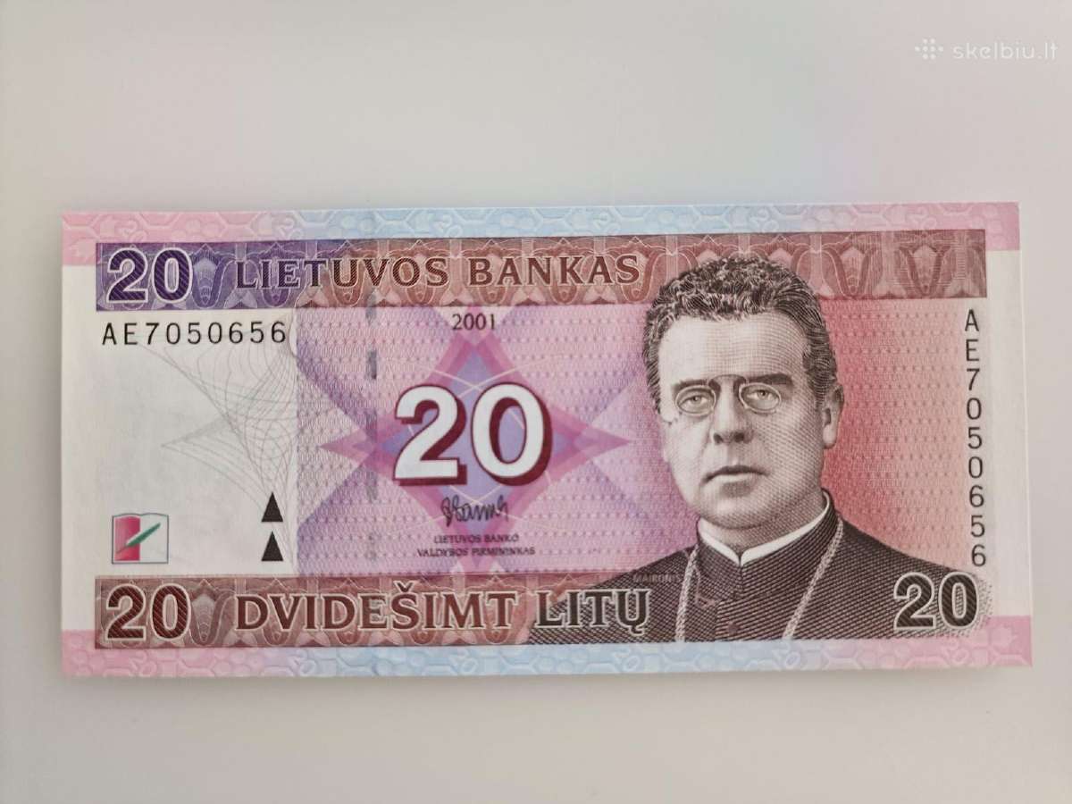 2001 m. 20 litų banknotas - nuotraukos Nr. 2
