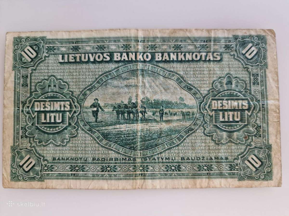 10 litų banknotas, 1927 m. - nuotraukos Nr. 2