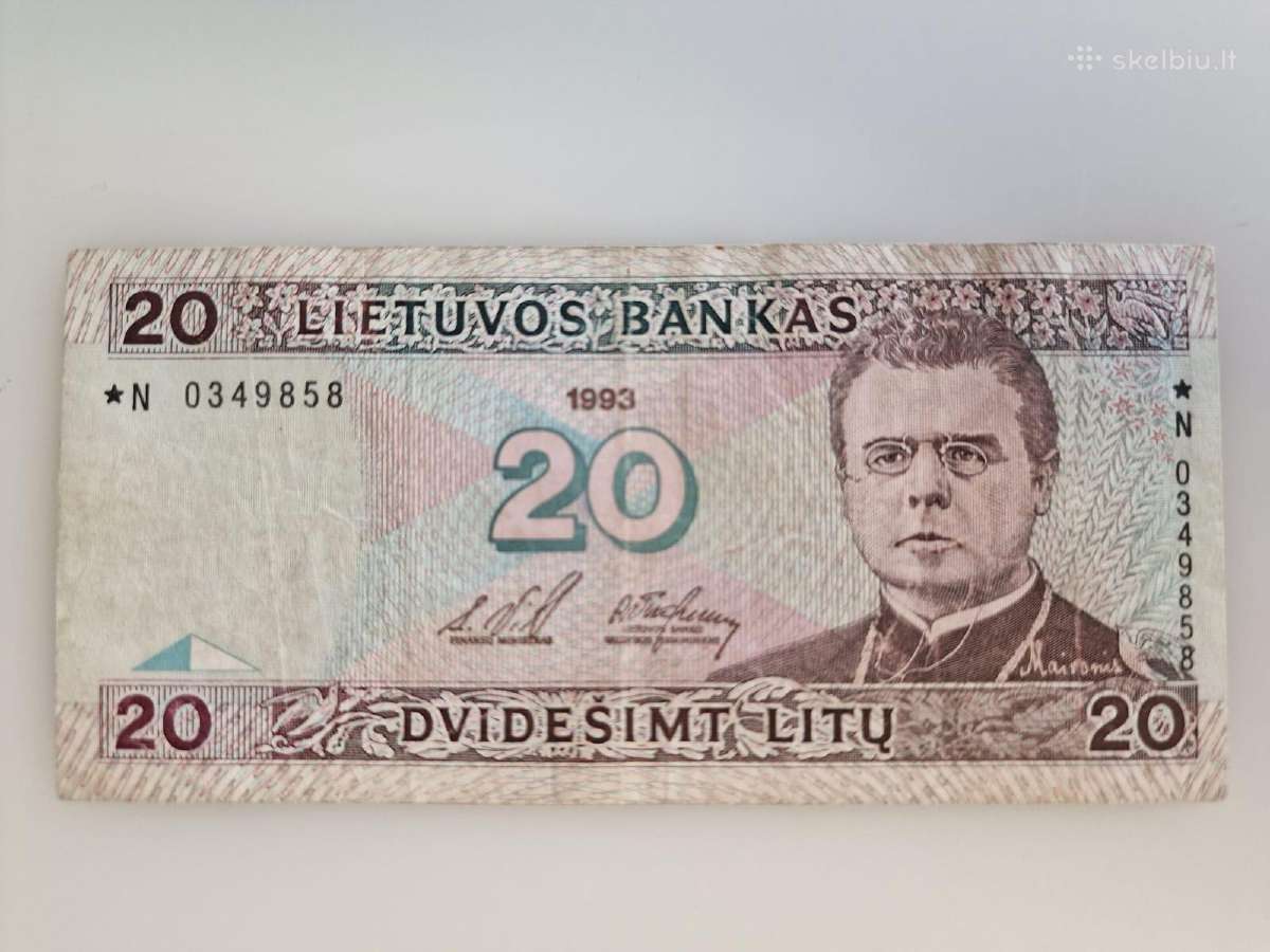 20 litų, Replacement, 1993 m. - nuotraukos Nr. 2