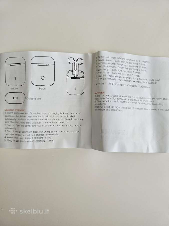 Bevielės ausinės Xiaomi Earbuds - nuotraukos Nr. 5