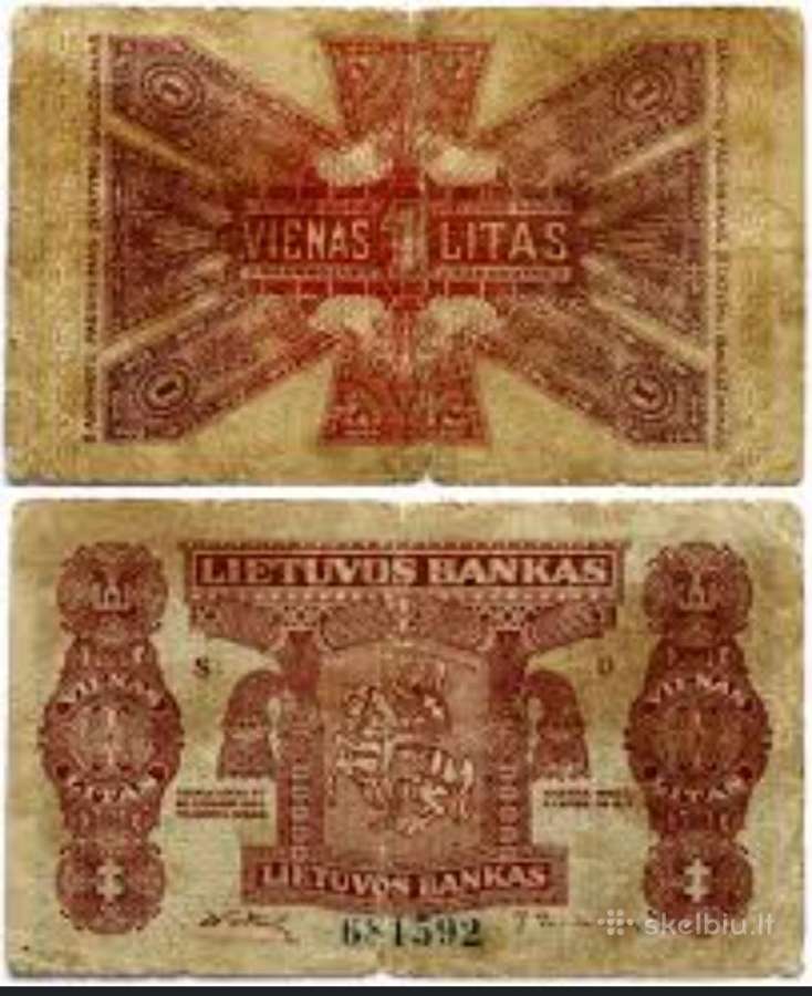 Pirkčiau 1 lito banknota