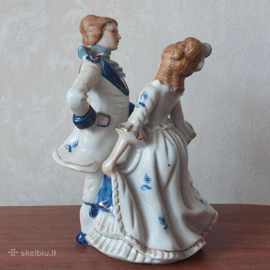 Senovinė statulėlė iš porceliano " Šokanti pora " - nuotraukos Nr. 2