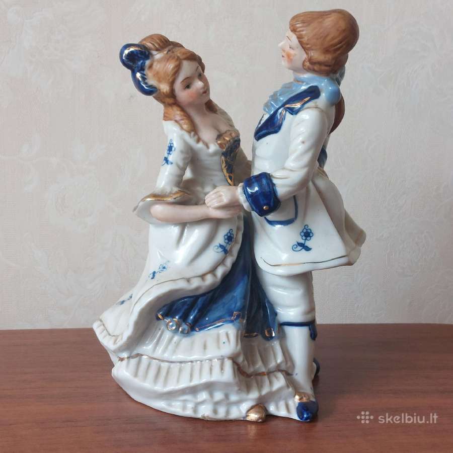 Senovinė statulėlė iš porceliano " Šokanti pora " - nuotraukos Nr. 3