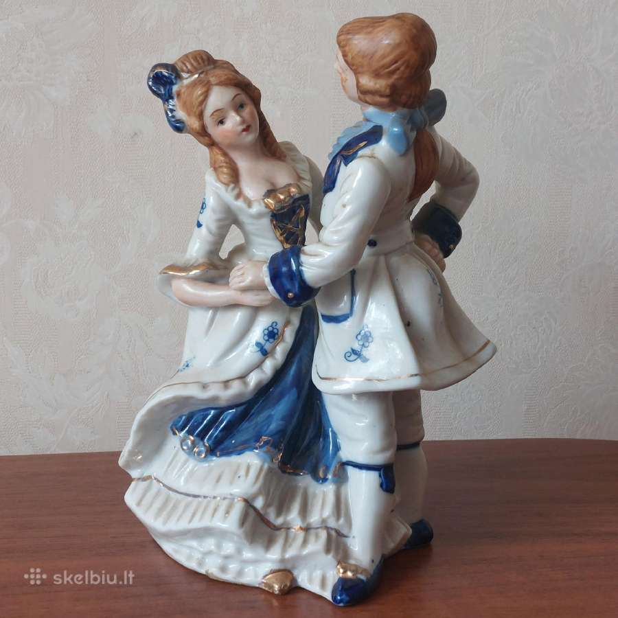 Senovinė statulėlė iš porceliano " Šokanti pora " - nuotraukos Nr. 4