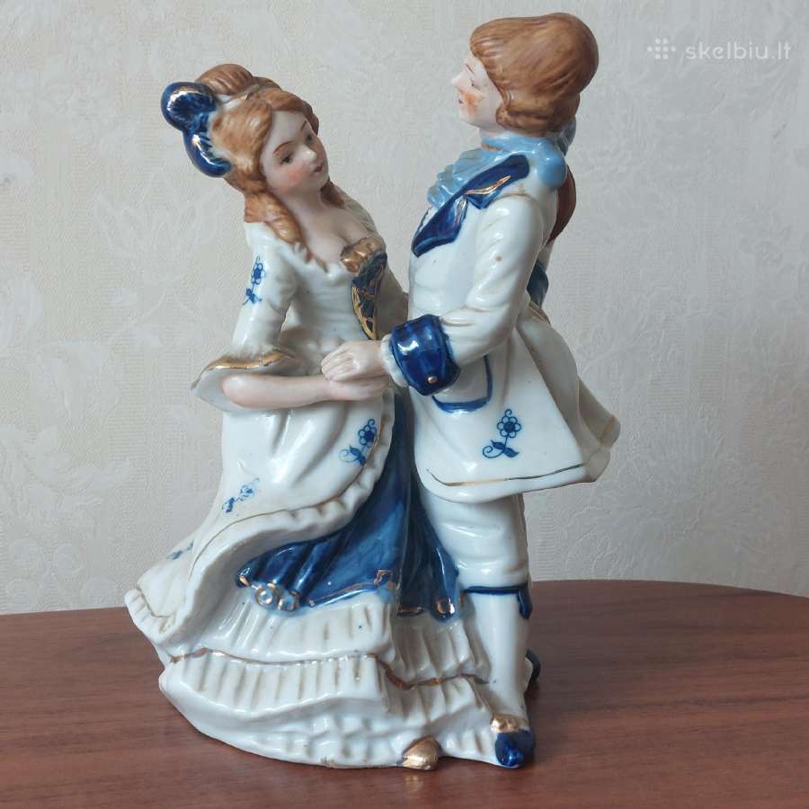 Senovinė statulėlė iš porceliano " Šokanti pora " - nuotraukos Nr. 6