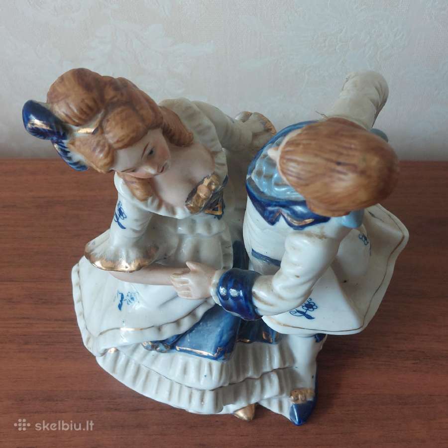 Senovinė statulėlė iš porceliano " Šokanti pora " - nuotraukos Nr. 8