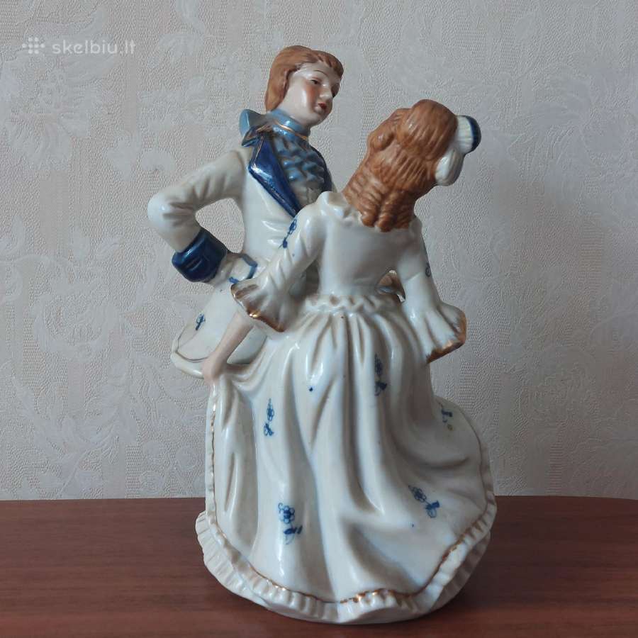Senovinė statulėlė iš porceliano " Šokanti pora " - nuotraukos Nr. 9