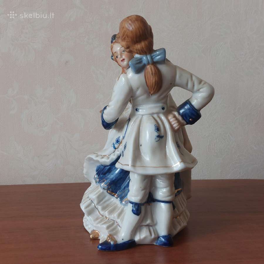 Senovinė statulėlė iš porceliano " Šokanti pora " - nuotraukos Nr. 10
