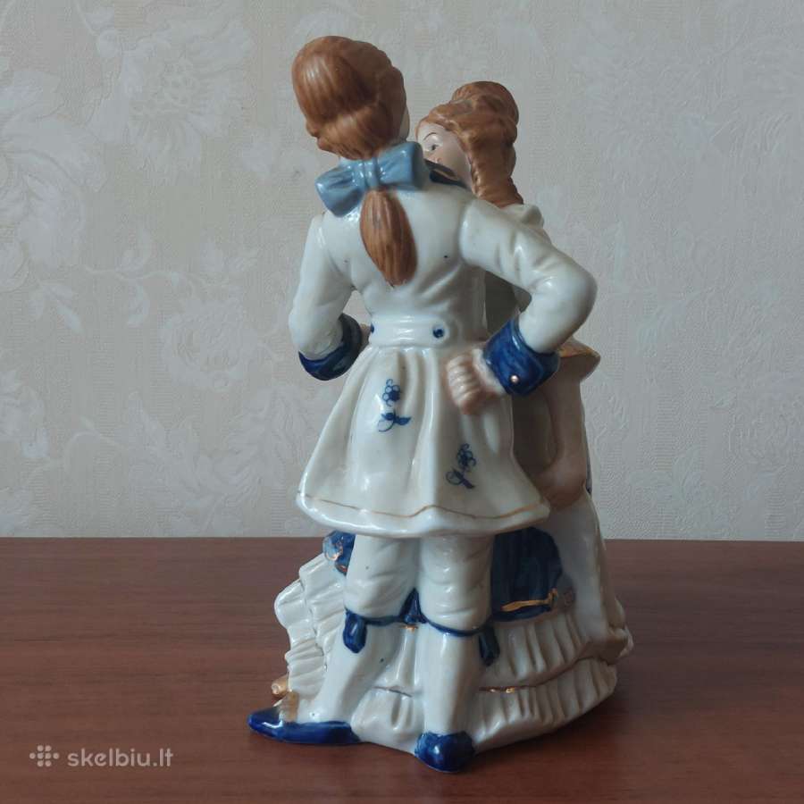 Senovinė statulėlė iš porceliano " Šokanti pora " - nuotraukos Nr. 12