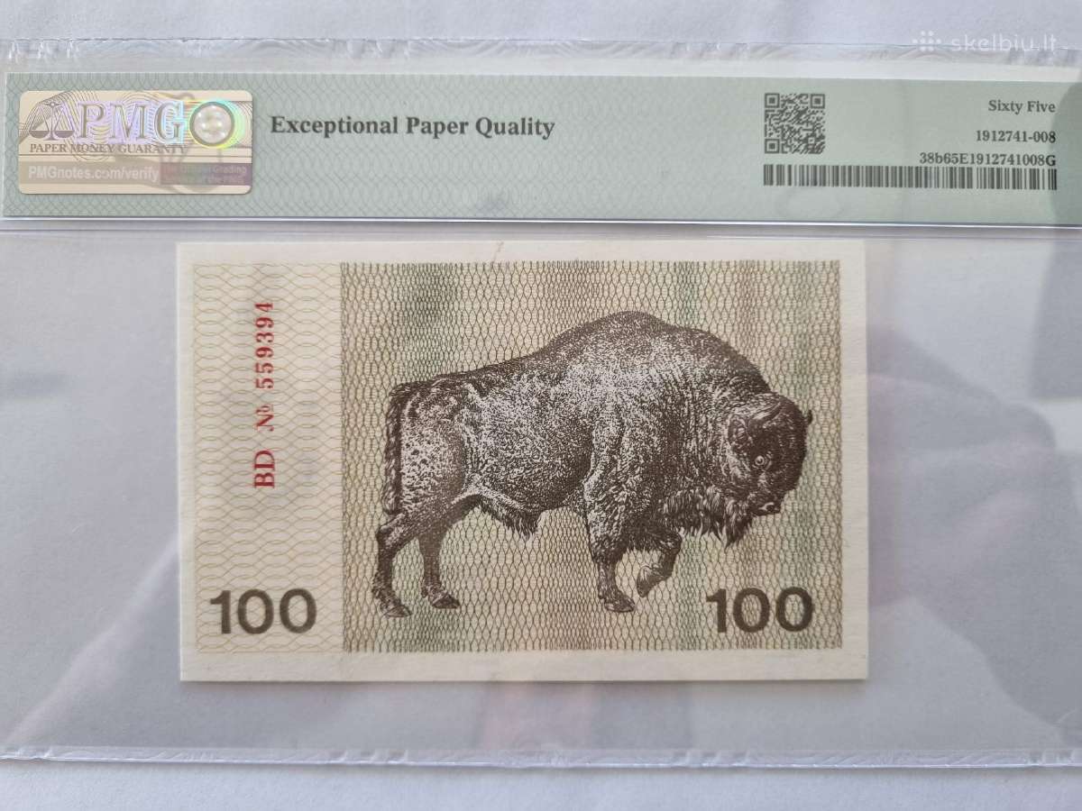 100 talonų 1991 metų Pmg65. - nuotraukos Nr. 2