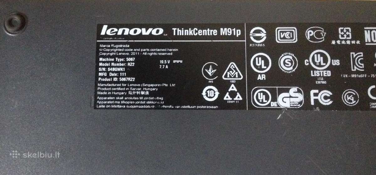 Lenovo M91p (i5-2400 /4/ be HDD) (+dovana) - nuotraukos Nr. 4