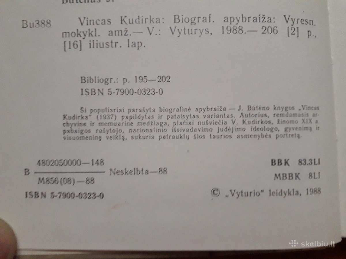 Julius Būtėnas "Vincas Kudirka" 1988 metai - nuotraukos Nr. 4