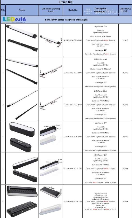 Plona magnetinė LED šviestuvų sistema - nuotraukos Nr. 6