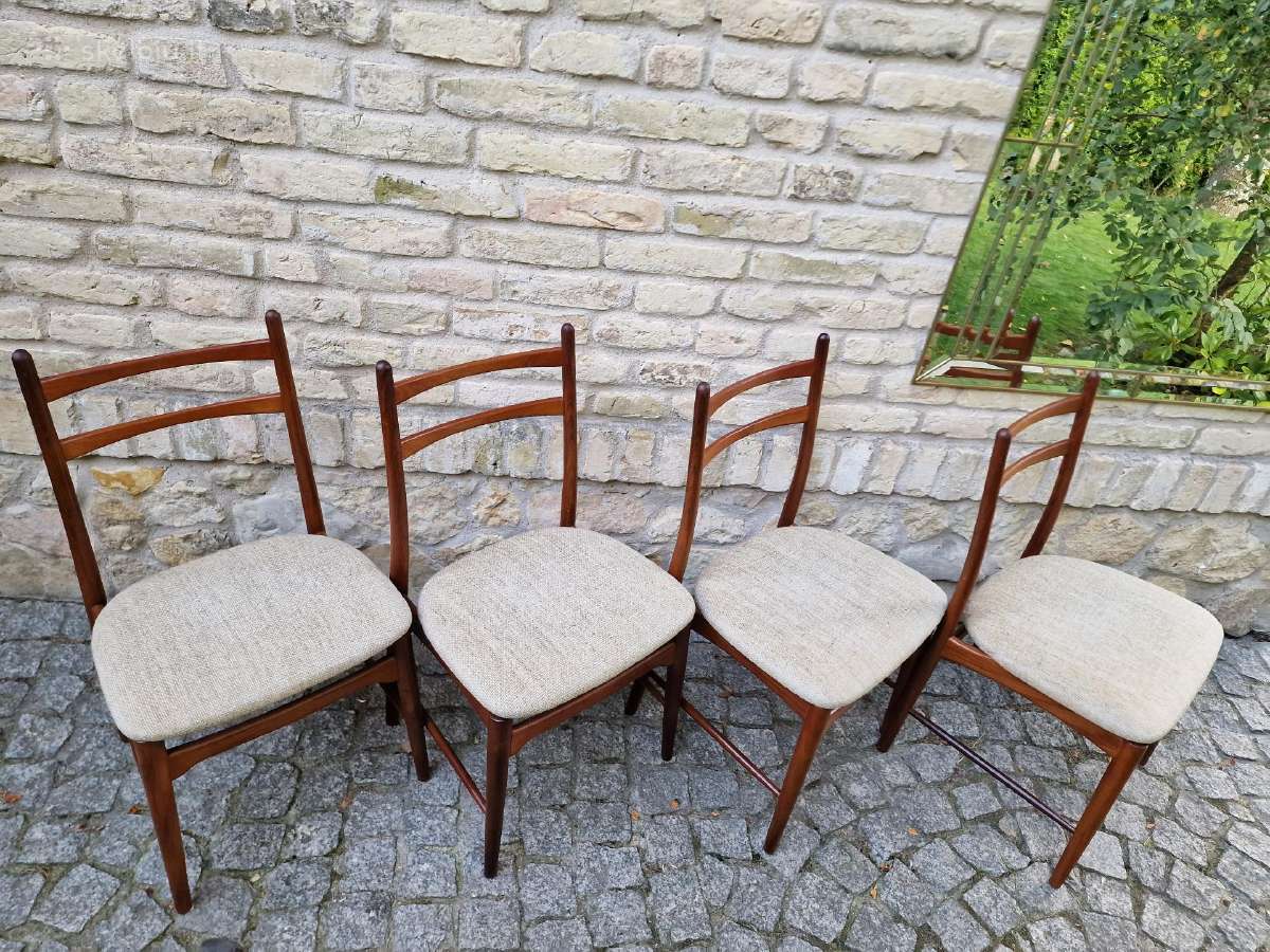 Vintažinės mid century autorinės tikmedžio kėdės - nuotraukos Nr. 2