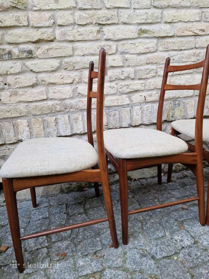 Vintažinės mid century autorinės tikmedžio kėdės - nuotraukos Nr. 9