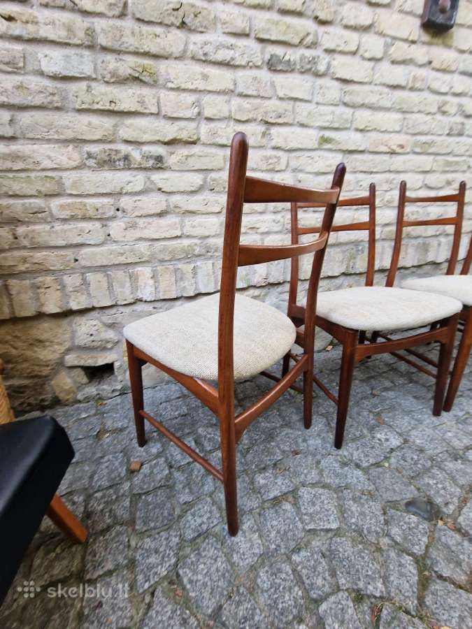 Vintažinės mid century autorinės tikmedžio kėdės - nuotraukos Nr. 18