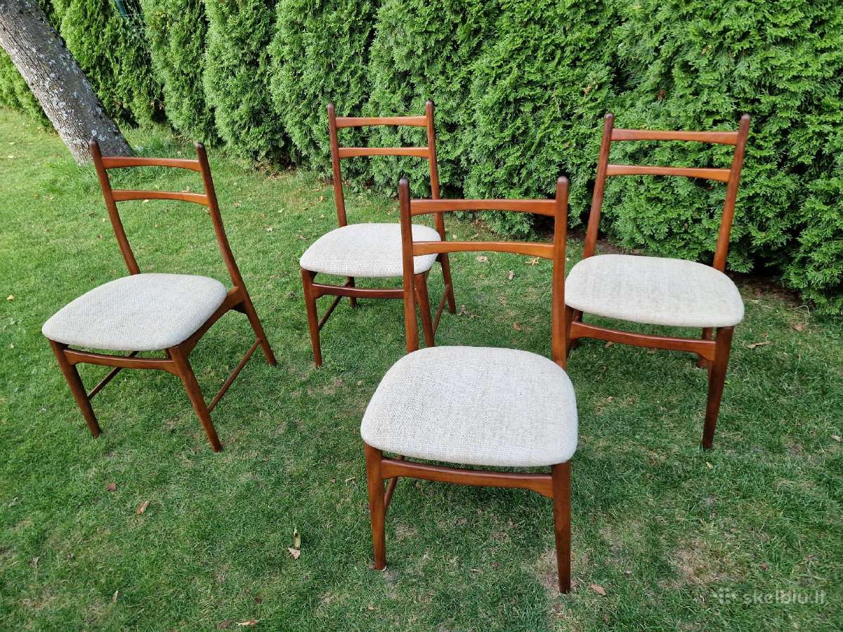 Vintažinės mid century autorinės tikmedžio kėdės - nuotraukos Nr. 22