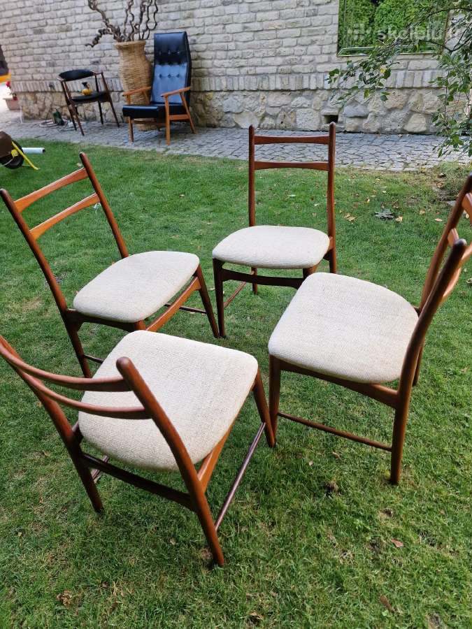 Vintažinės mid century autorinės tikmedžio kėdės - nuotraukos Nr. 24