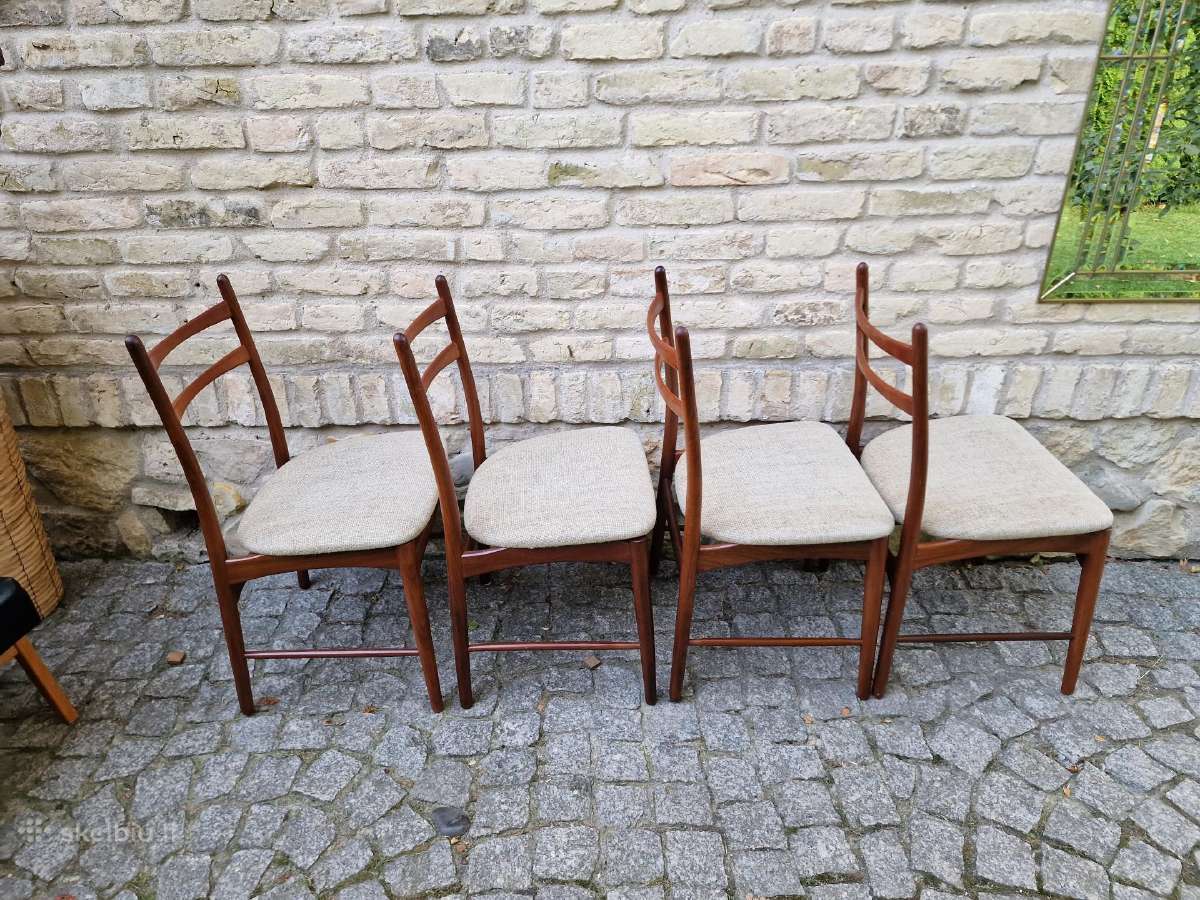 Vintažinės mid century autorinės tikmedžio kėdės - nuotraukos Nr. 26