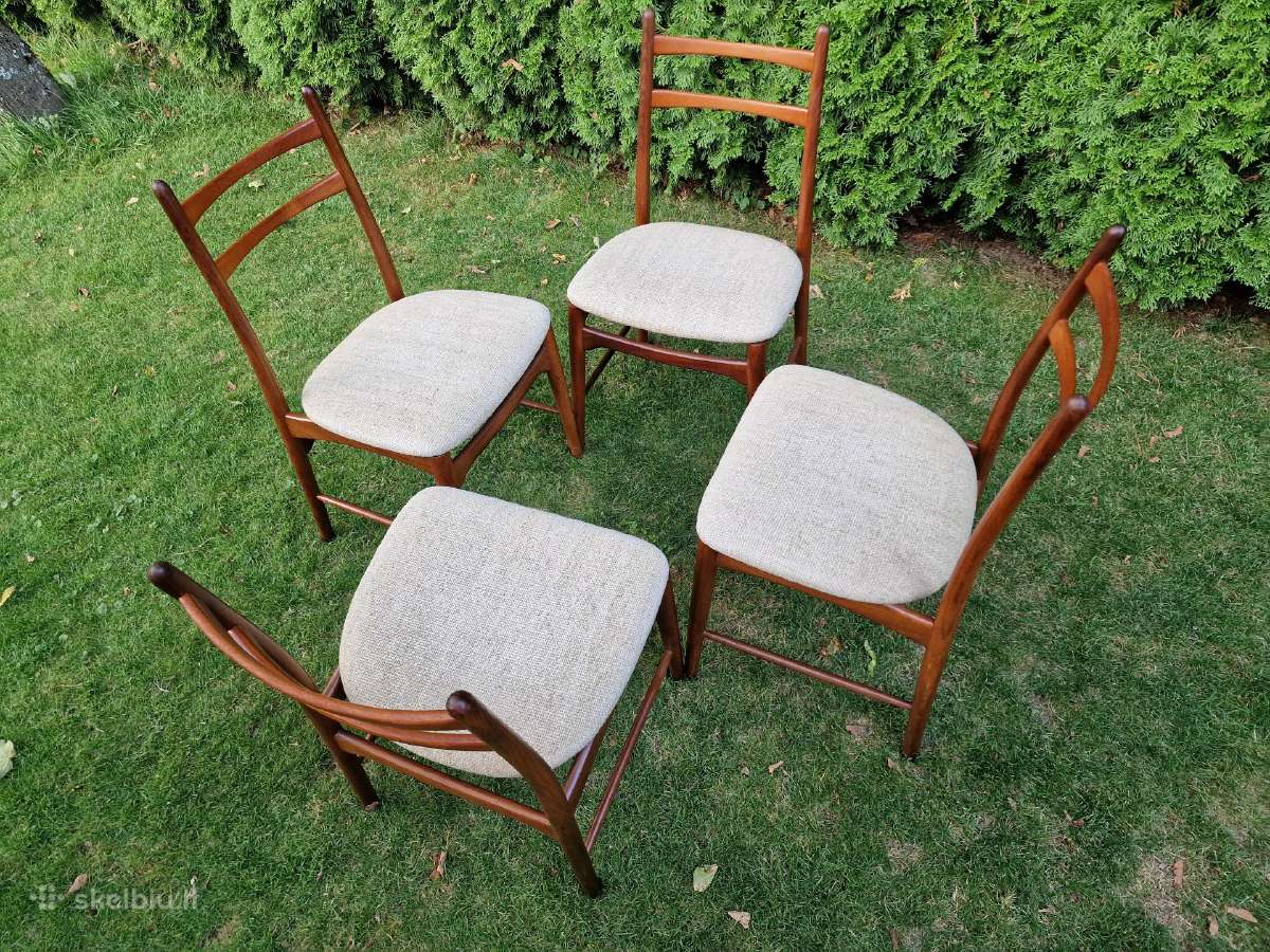 Vintažinės mid century autorinės tikmedžio kėdės - nuotraukos Nr. 31