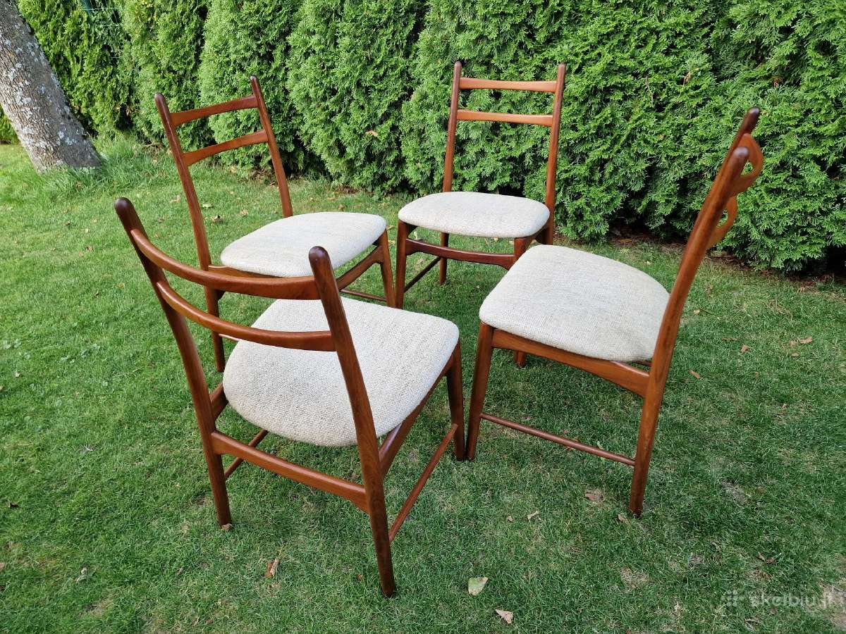 Vintažinės mid century autorinės tikmedžio kėdės - nuotraukos Nr. 33