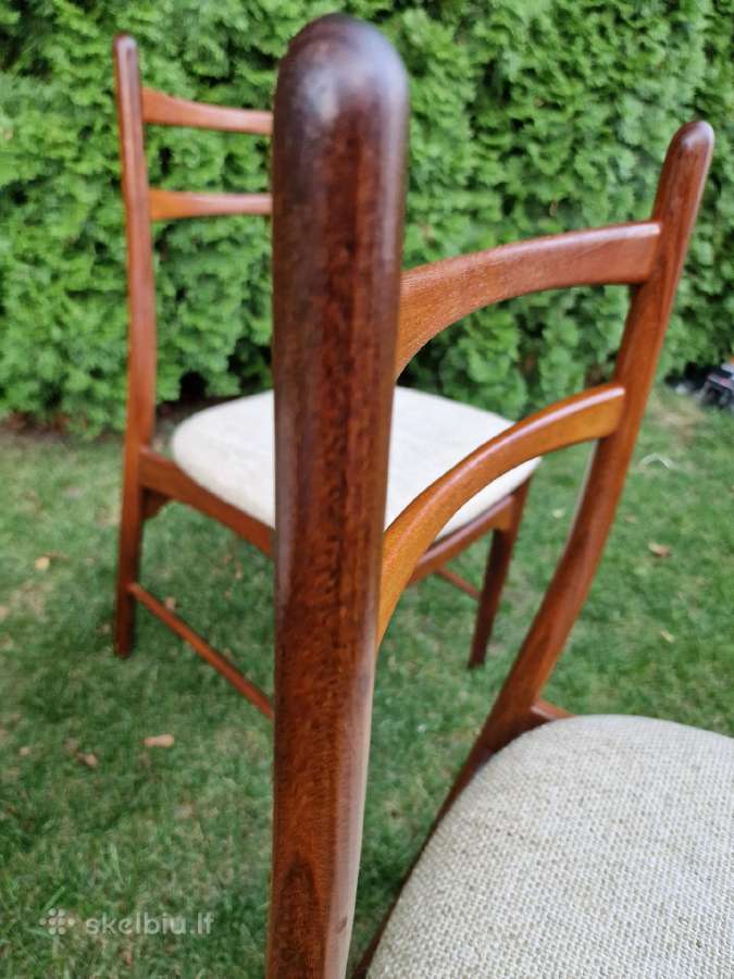 Vintažinės mid century autorinės tikmedžio kėdės - nuotraukos Nr. 35