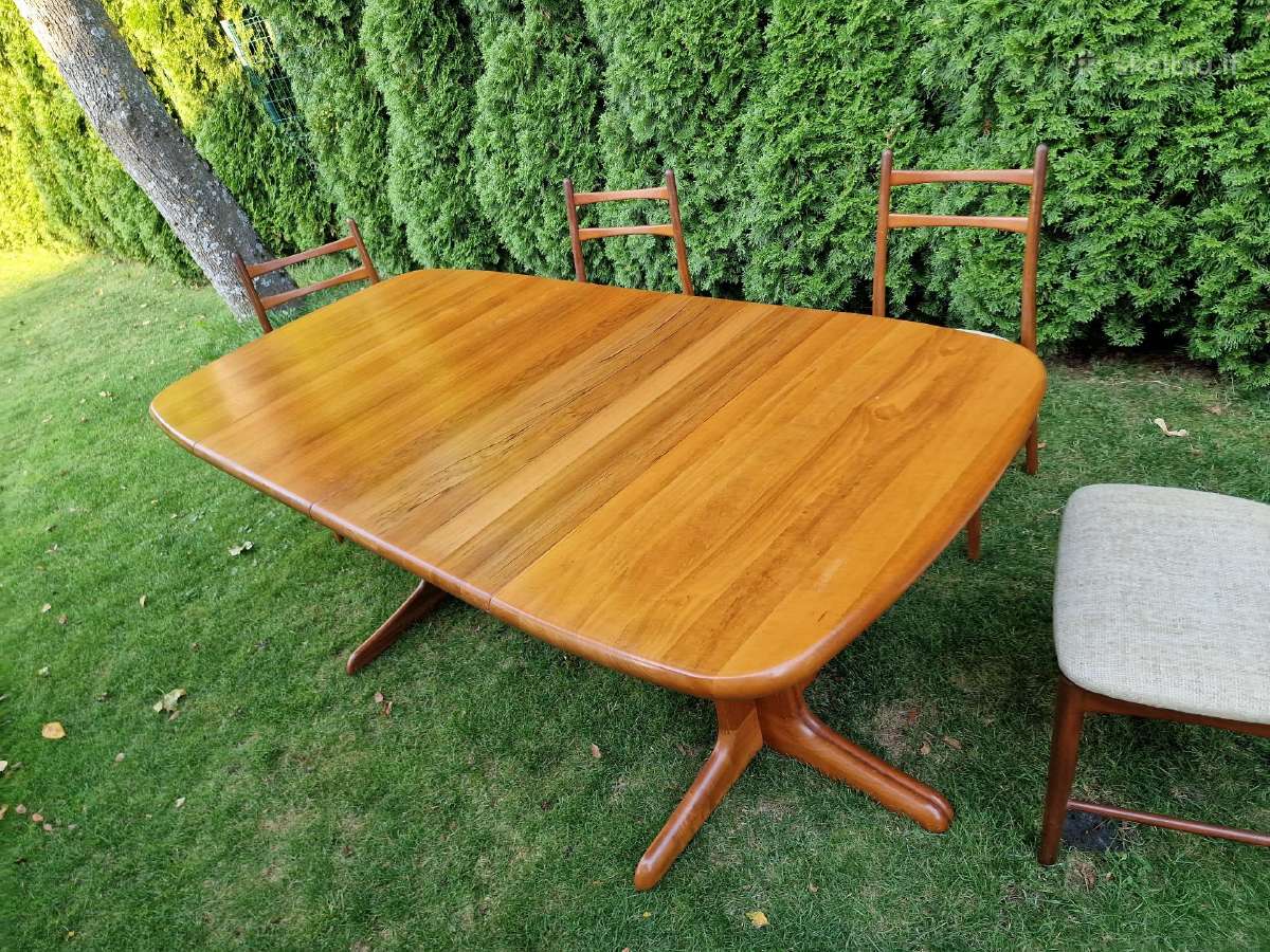 Vintažinis mid century tikmedžio masyvo stalas - nuotraukos Nr. 7
