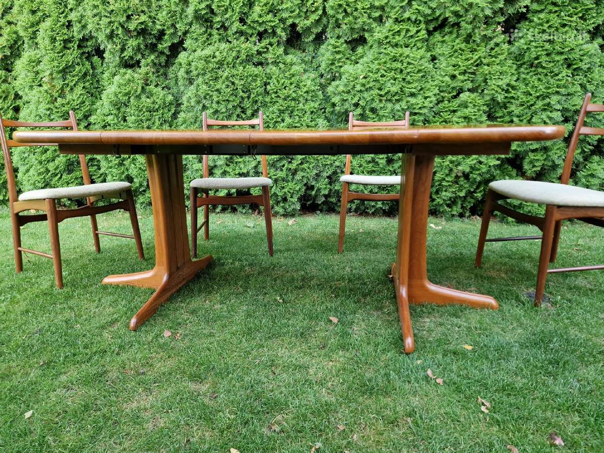 Vintažinis mid century tikmedžio masyvo stalas - nuotraukos Nr. 6
