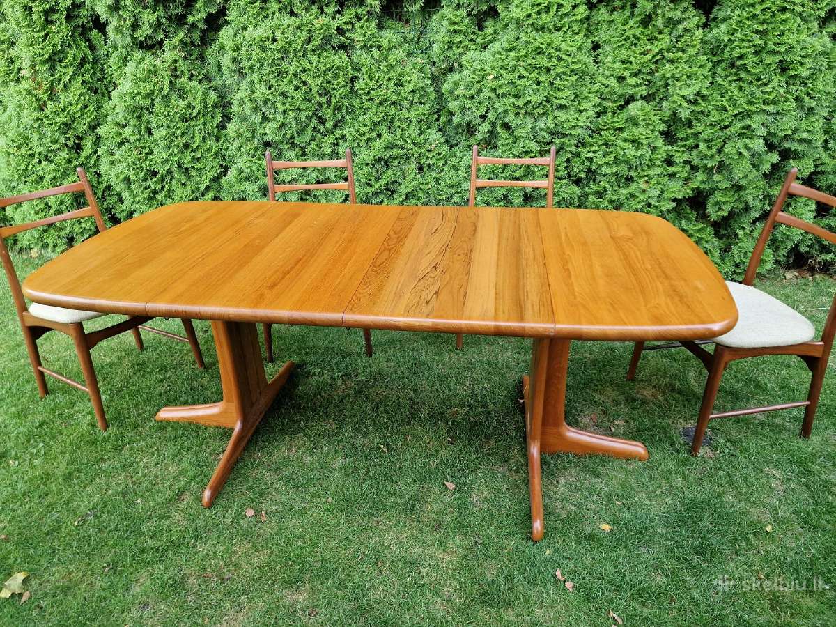 Vintažinis mid century tikmedžio masyvo stalas - nuotraukos Nr. 5