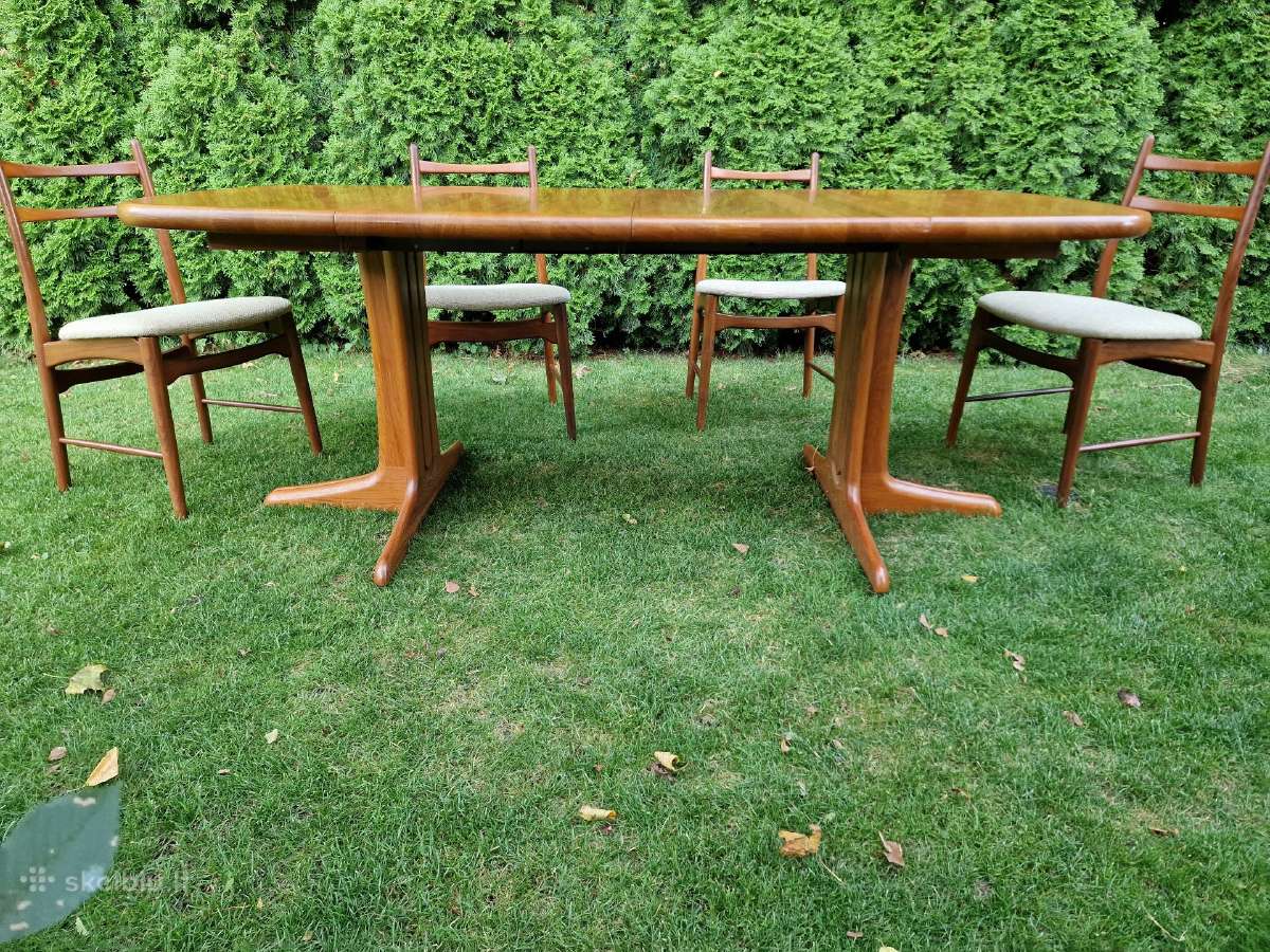 Vintažinis mid century tikmedžio masyvo stalas - nuotraukos Nr. 12