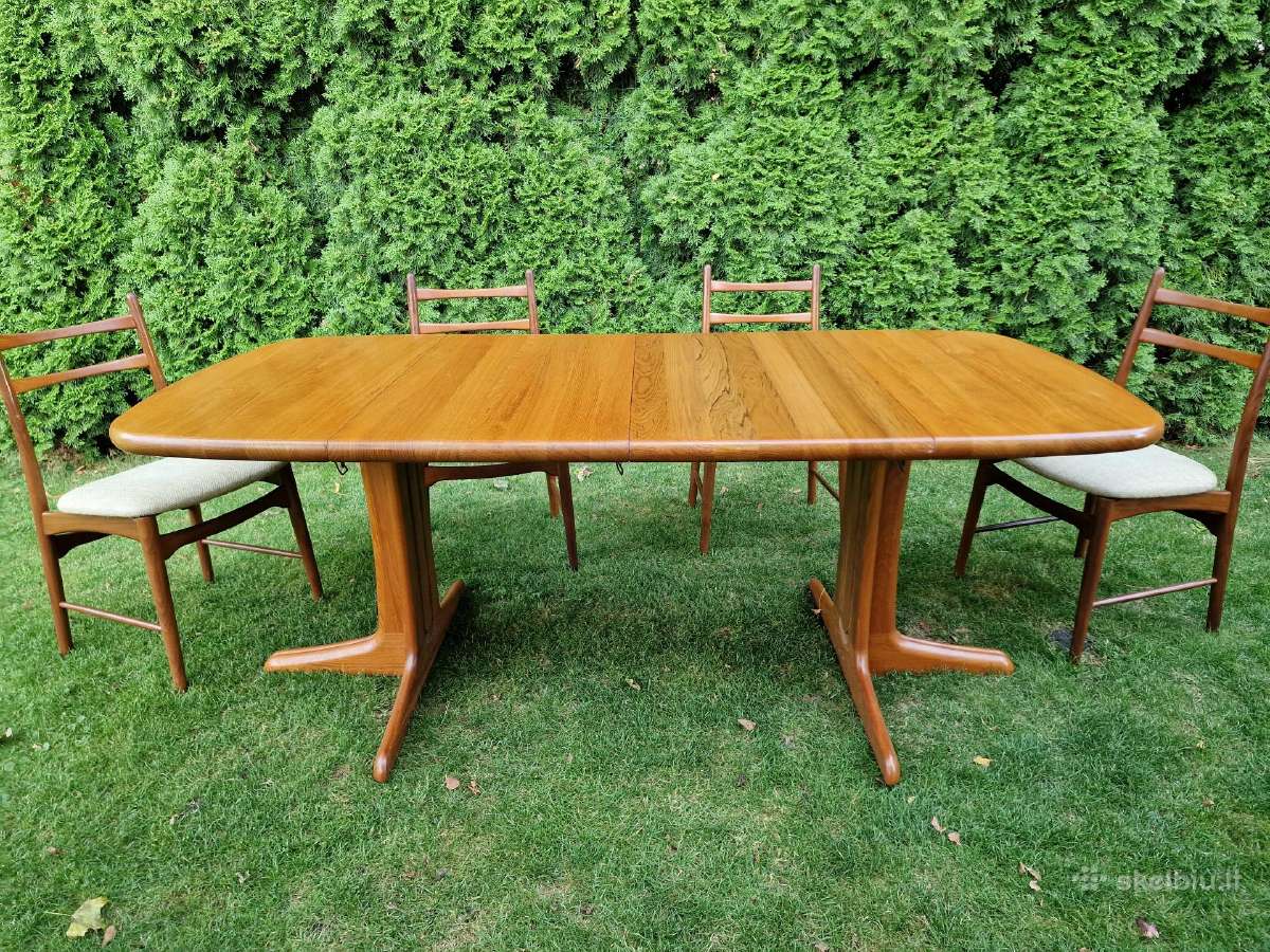 Vintažinis mid century tikmedžio masyvo stalas - nuotraukos Nr. 13