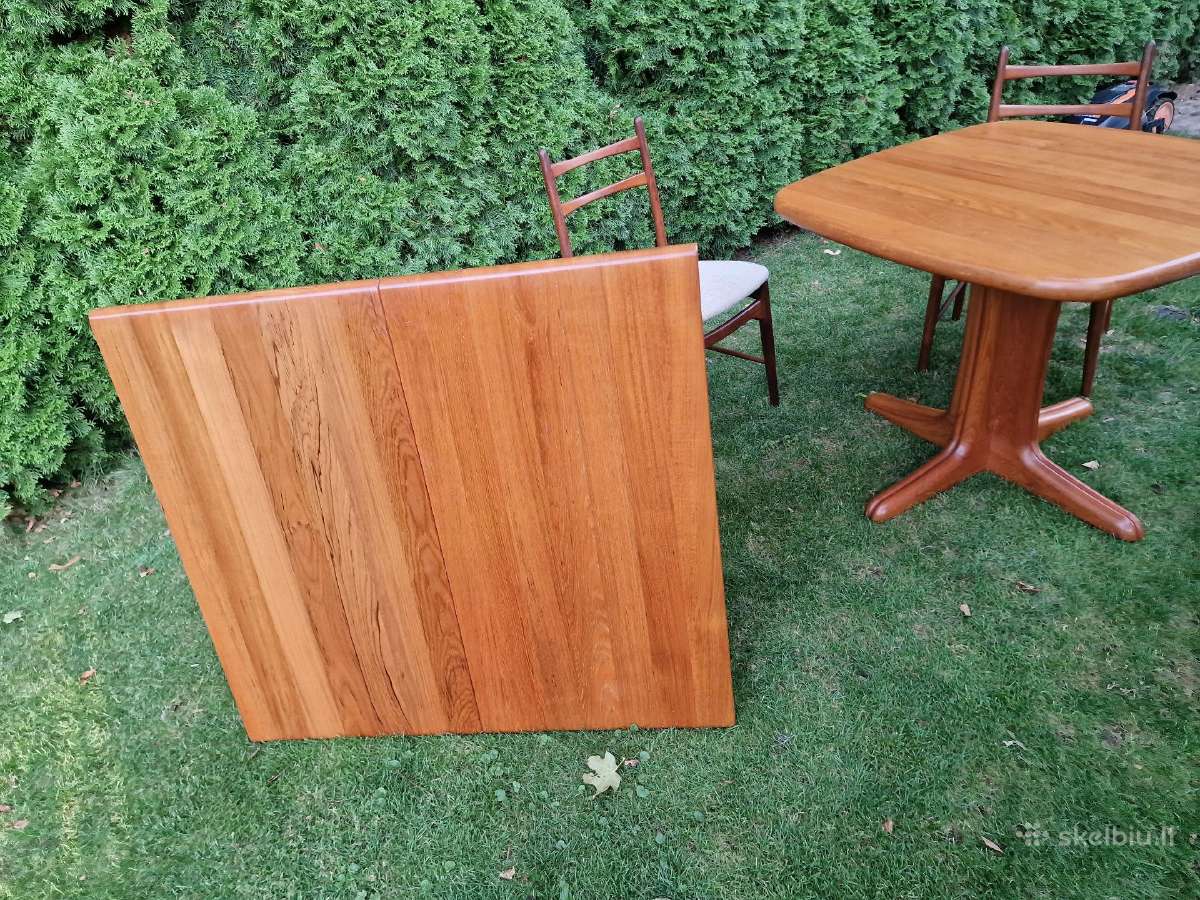 Vintažinis mid century tikmedžio masyvo stalas - nuotraukos Nr. 23